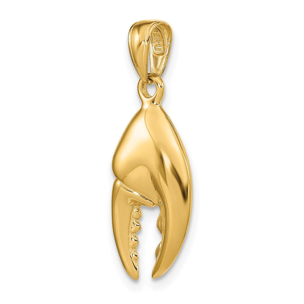 14K Gelbgold 3-D beweglicher Steinkrabbenschere-Anhänger