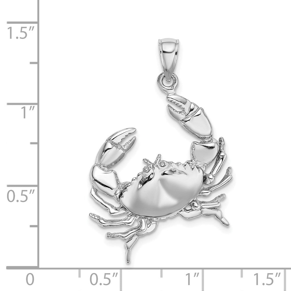 14K Weißgold Steinkrabben-Charm mit Klauen-Verlängerung