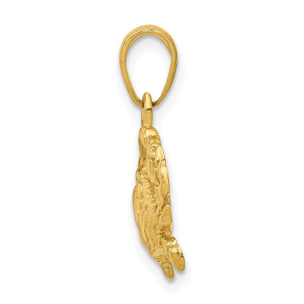 14K Gelbgold Blaue Krabbe Anhänger
