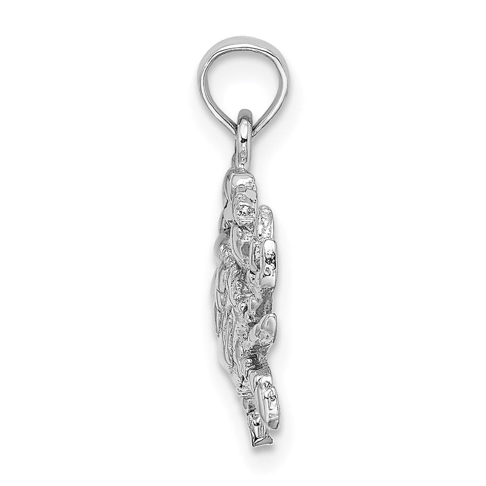 14K Weißgold Blaue-Krabbe-Charm