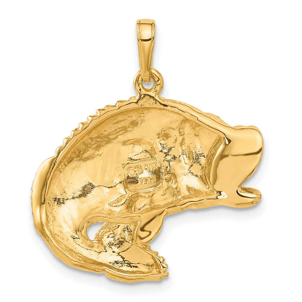 14K Gelbgold Anhänger springender Barsch