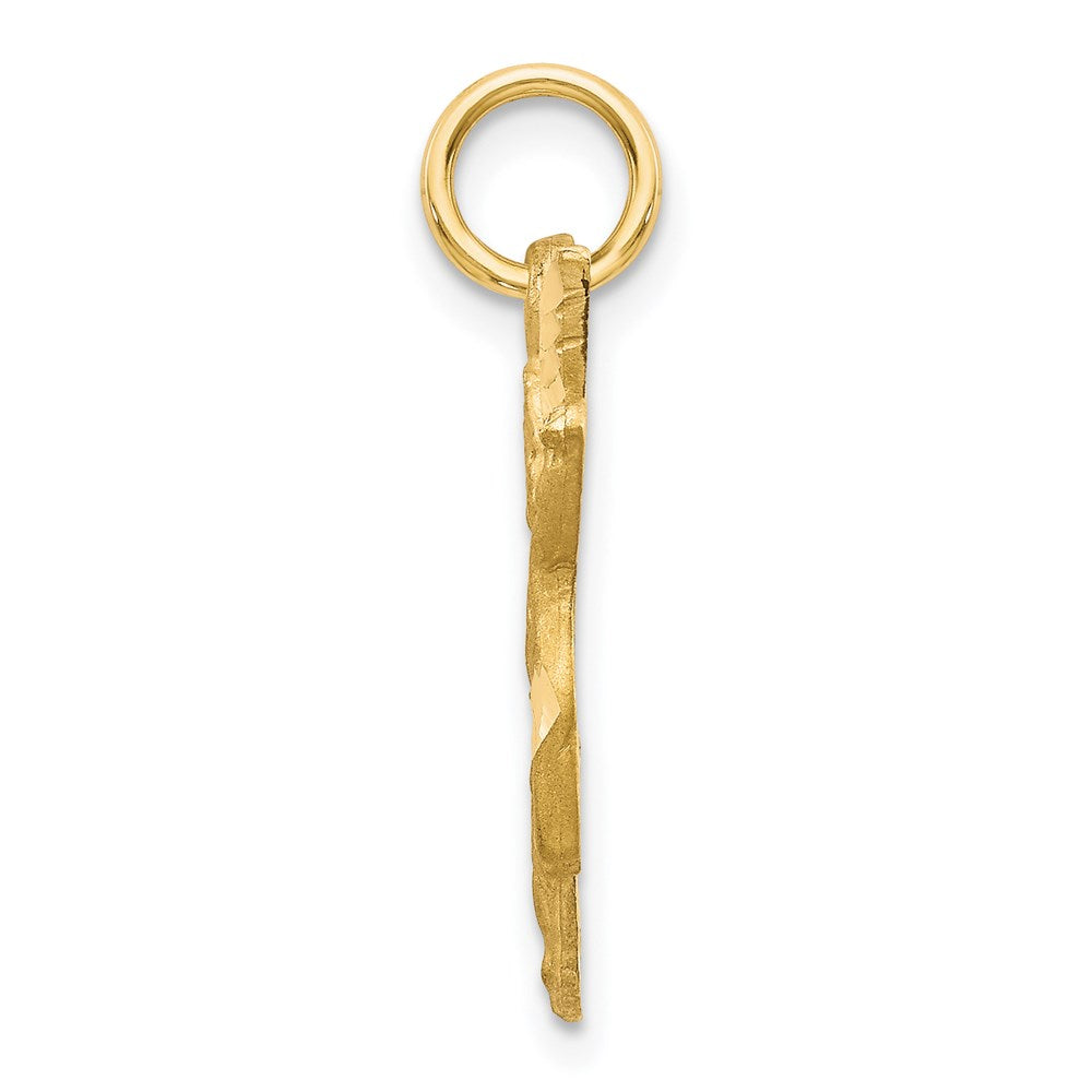14K Gelbgold Diamantiert Engel Charm