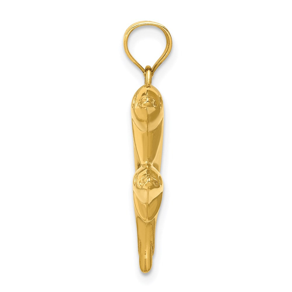 14K Gelbgold Delfin Pair Anhänger