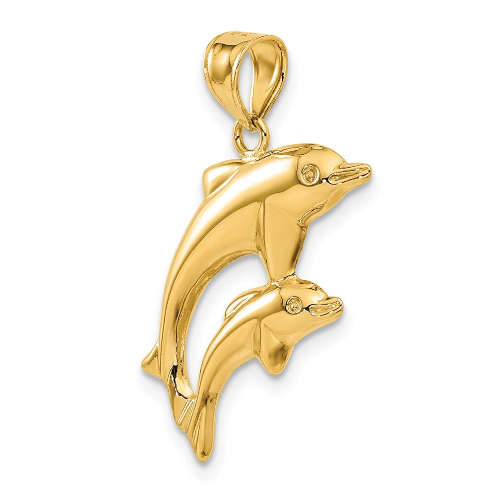 14K Gelbgold Delfin Pair Anhänger