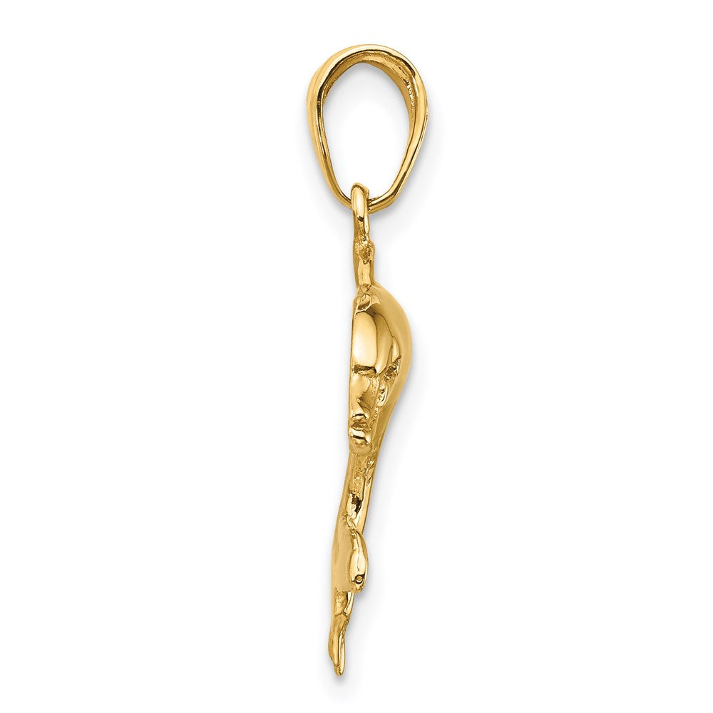 14K Gelbgold Anhänger „Schwimmender Delfin“