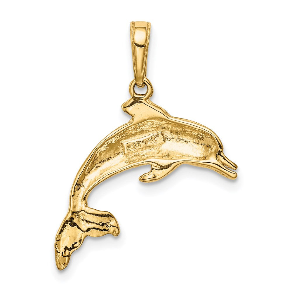 14K Gelbgold Anhänger „Schwimmender Delfin“