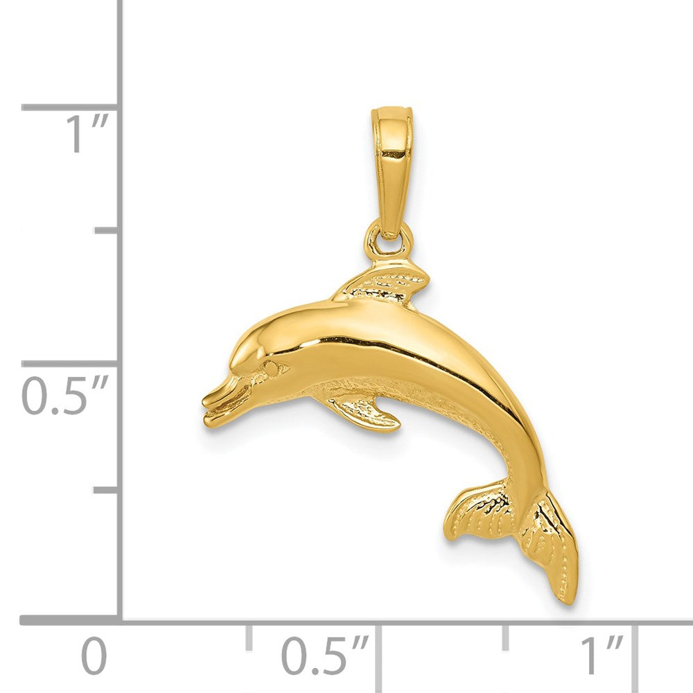 14K Gelbgold Anhänger „Schwimmender Delfin“