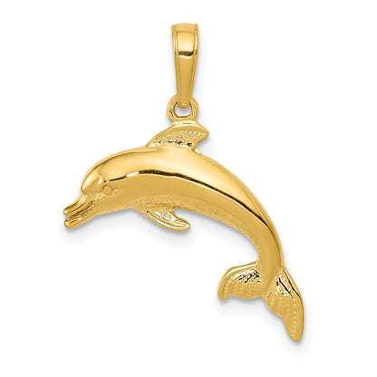 14K Gelbgold Anhänger „Schwimmender Delfin“