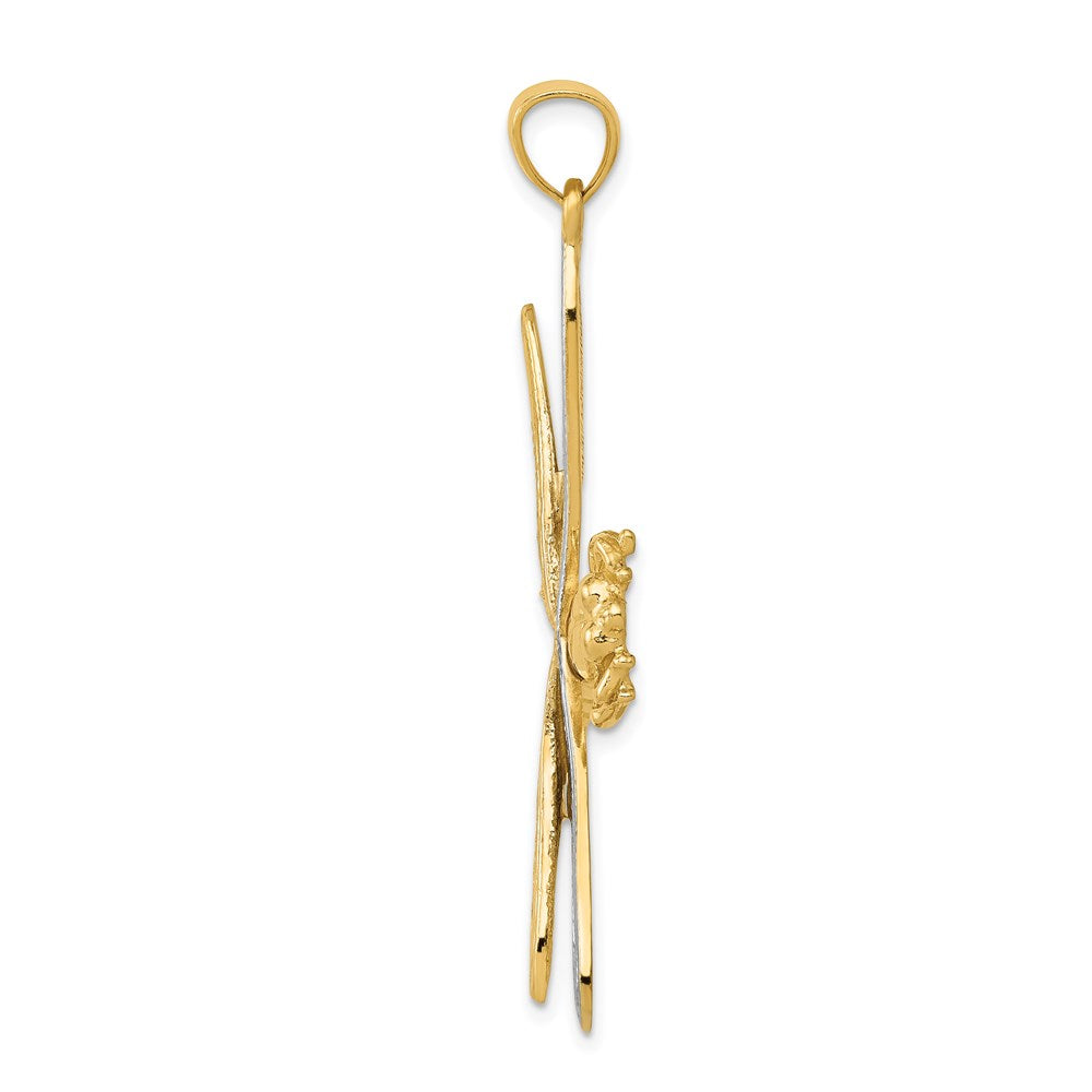 14K Gelbgold Libellenanhänger mit Rhodium