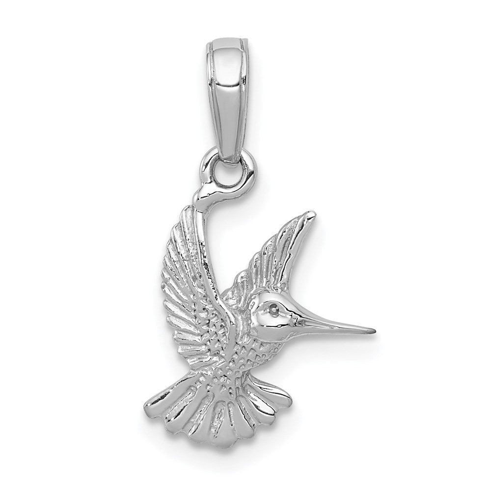 14K Weißgold Hummingbird Anhänger