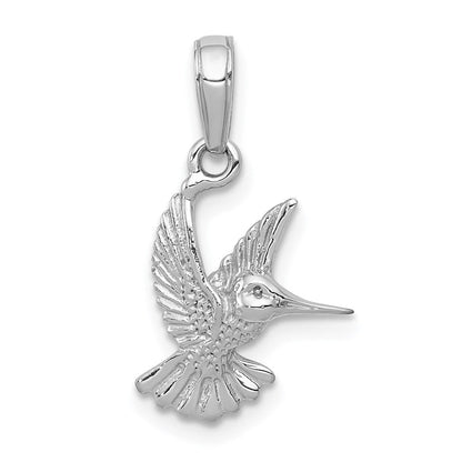 14K Weißgold Hummingbird Anhänger