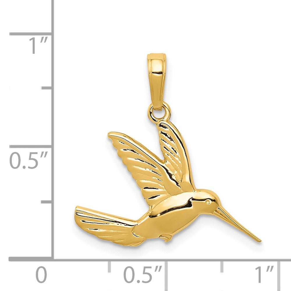 14K Gelbgold Kolibri-im-Flug-Anhänger