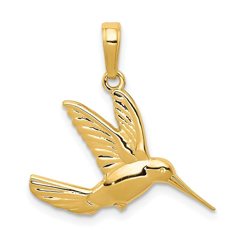 14K Gelbgold Kolibri-im-Flug-Anhänger