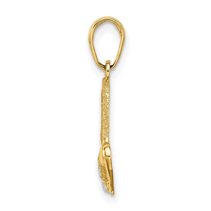 14 Karat Gelbgold mit Rhodium, rhodiniert, Anhänger „Kolibri" mit Diamantschliff