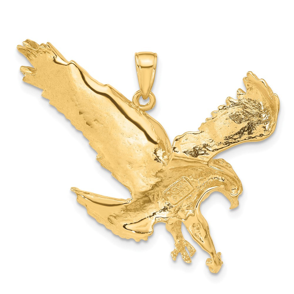 14K Gelbgold Anhänger „Landender Adler" mit strukturierter Oberfläche