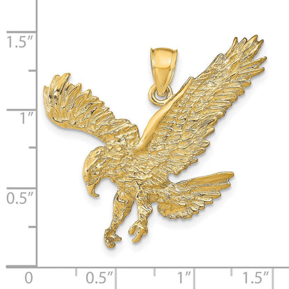 14K Gelbgold Anhänger „Landender Adler" mit strukturierter Oberfläche