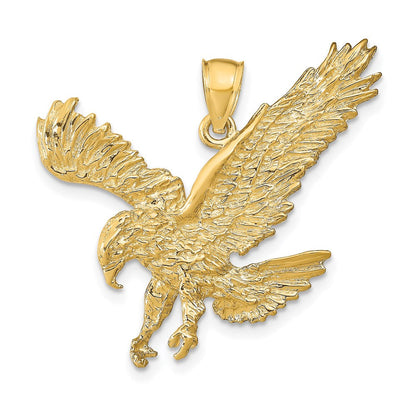 14K Gelbgold Anhänger „Landender Adler" mit strukturierter Oberfläche