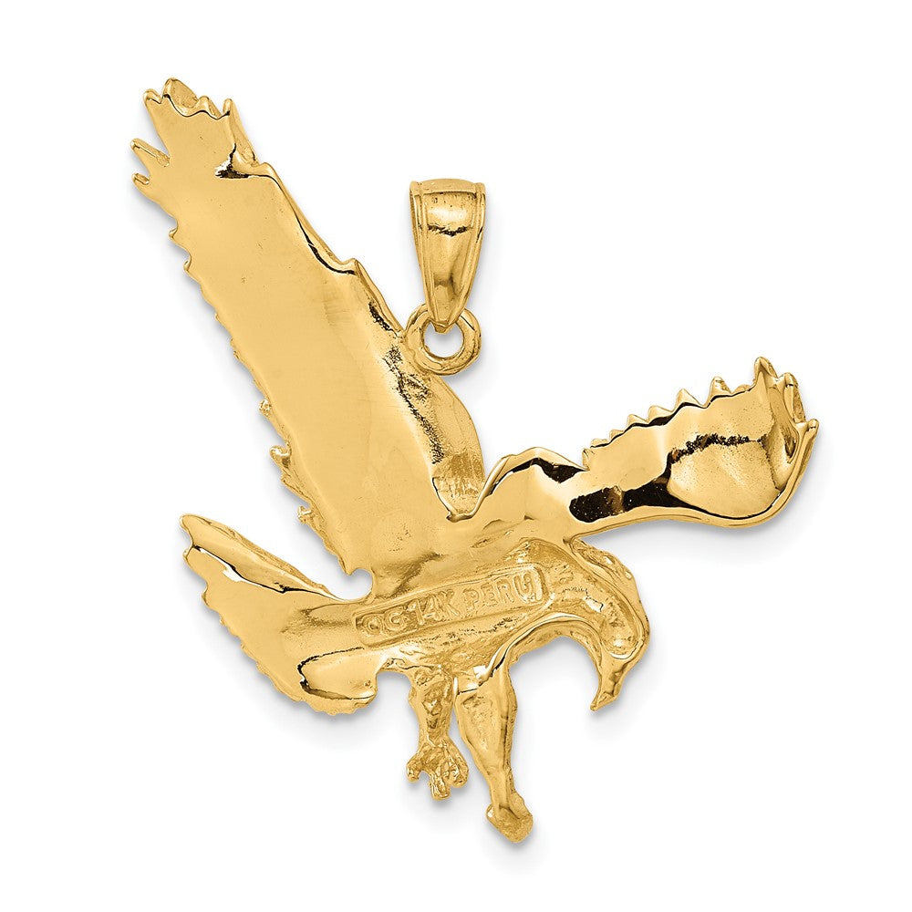 14K Gelbgold Anhänger „Landender Adler" mit strukturierter Oberfläche