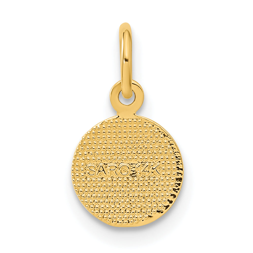 14K Gelbgold Klein Poliert Engel Charm