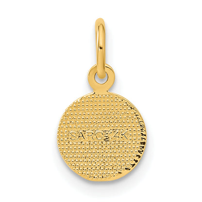 14K Gelbgold Klein Poliert Engel Charm
