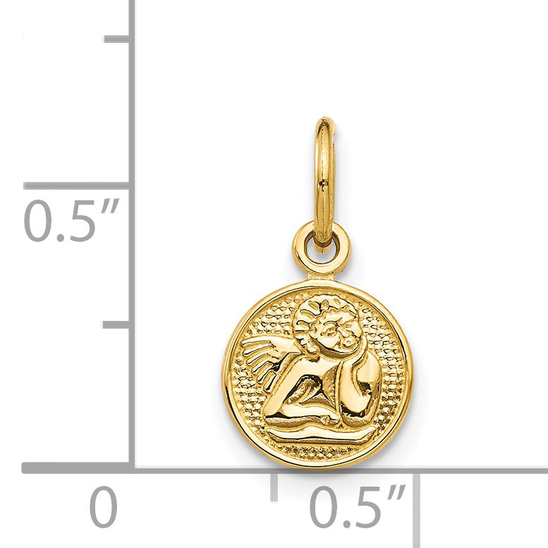 14K Gelbgold Klein Poliert Engel Charm