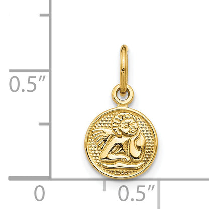 14K Gelbgold Klein Poliert Engel Charm