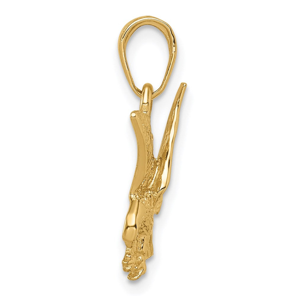 14K Gelbgold Adler Landing Anhänger