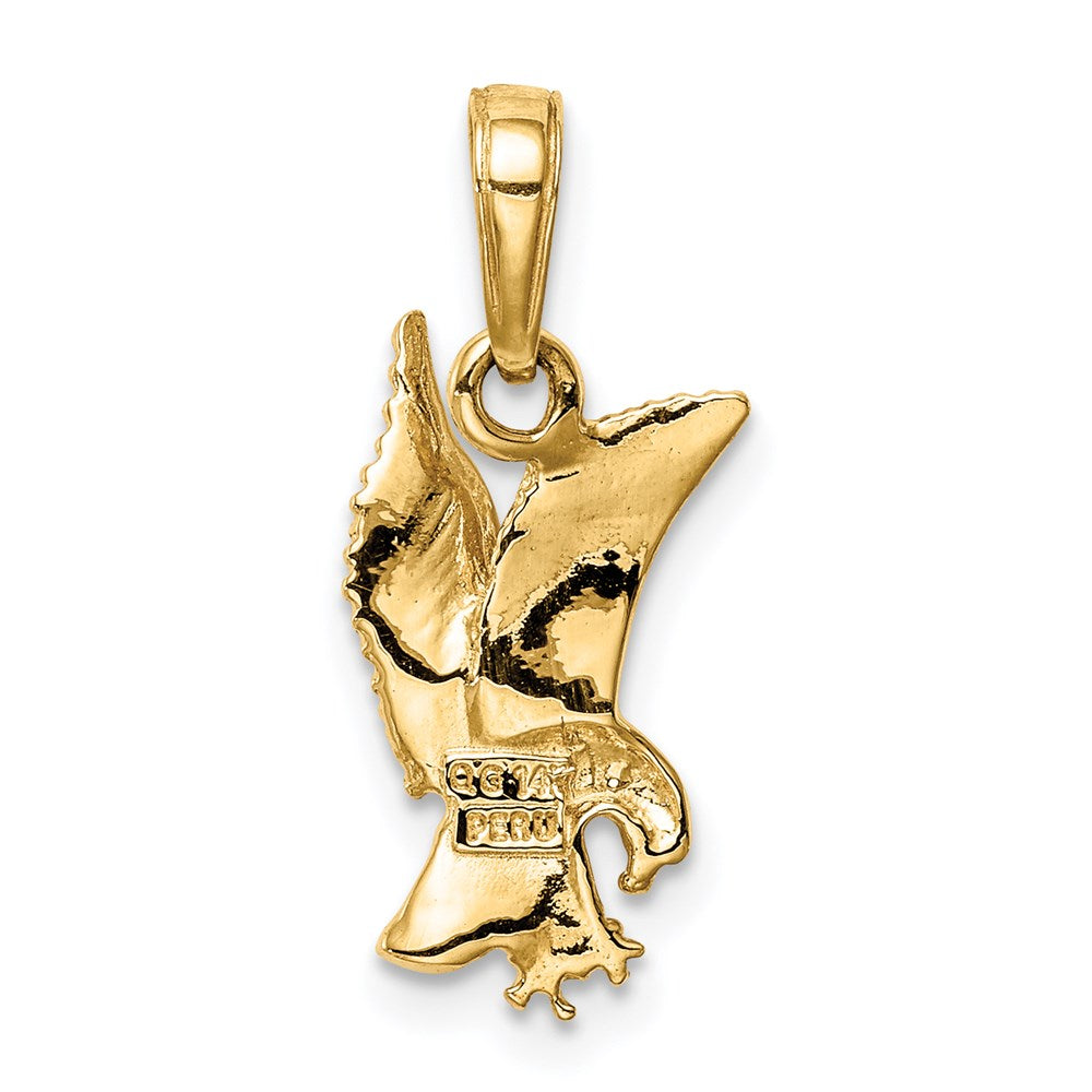 14K Gelbgold Adler Landing Anhänger