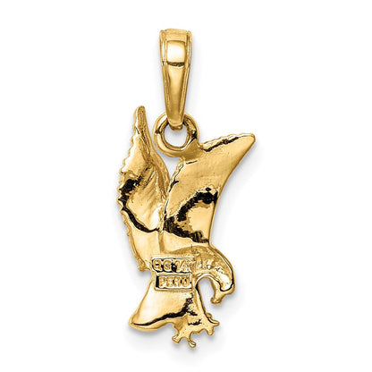 14K Gelbgold Adler Landing Anhänger