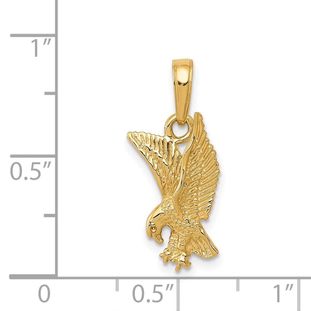 14K Gelbgold Adler Landing Anhänger