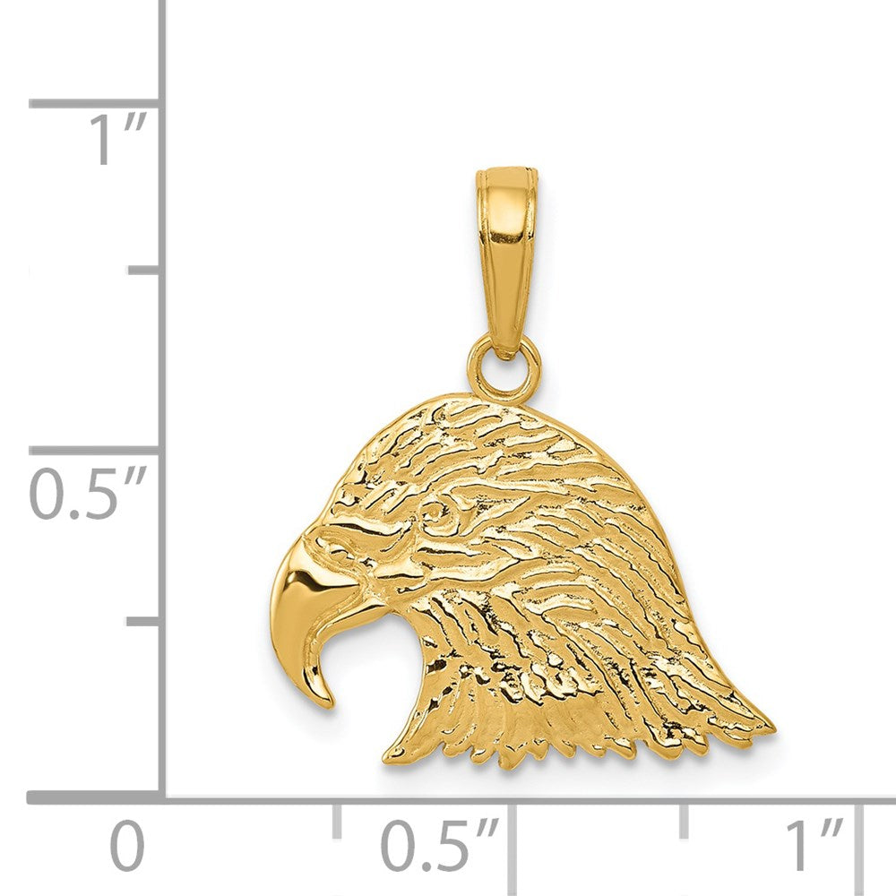 14K Gelbgold Adlerkopf-Anhänger