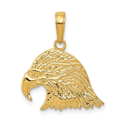 14K Gelbgold Adlerkopf-Anhänger