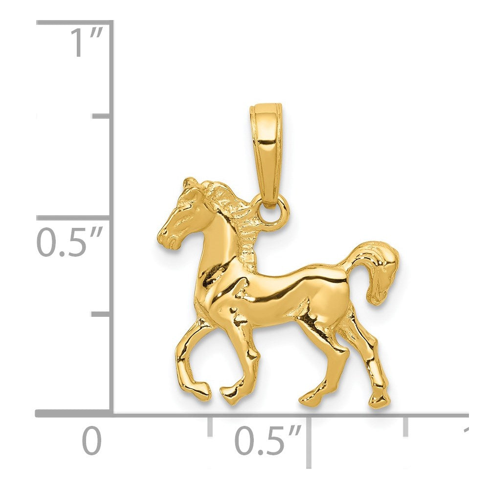 14K Gelbgold Anhänger stehendes Pferd