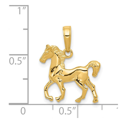 14K Gelbgold Anhänger stehendes Pferd