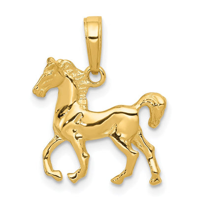 14K Gelbgold Anhänger stehendes Pferd