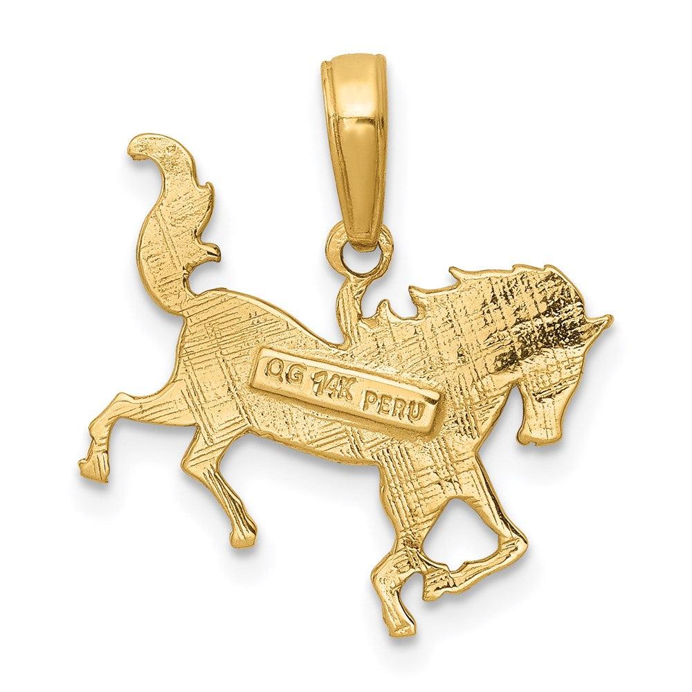 14K Gelbgold Pferd Anhänger