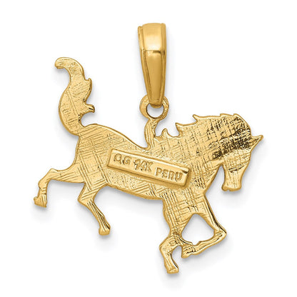 14K Gelbgold Pferd Anhänger