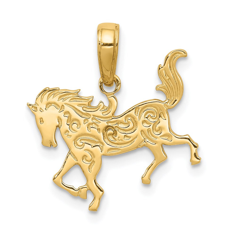 14K Gelbgold Pferd Anhänger