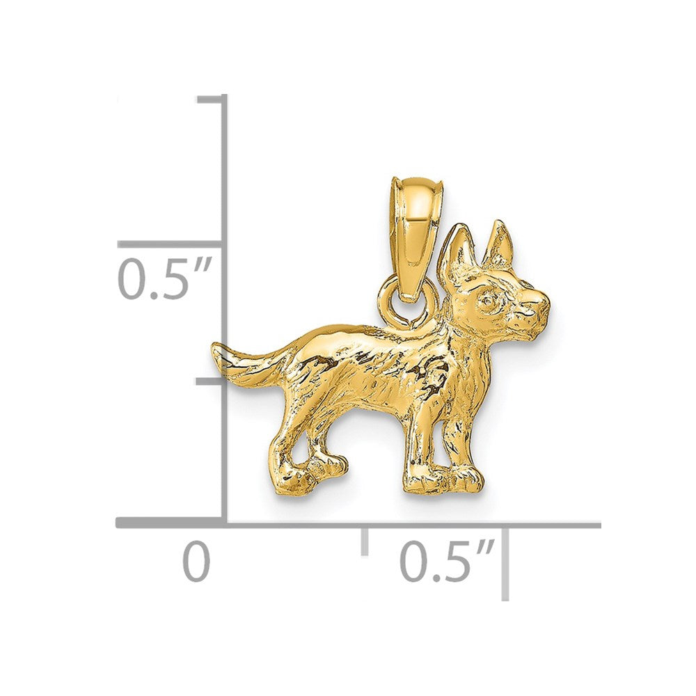 14K Gelbgold Terrier Hund Anhänger