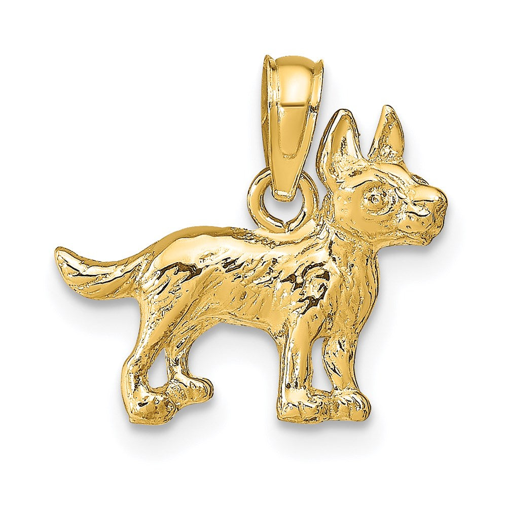 14K Gelbgold Terrier Hund Anhänger