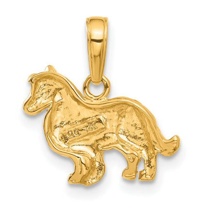 14K Gelbgold Collie-Hund-Anhänger