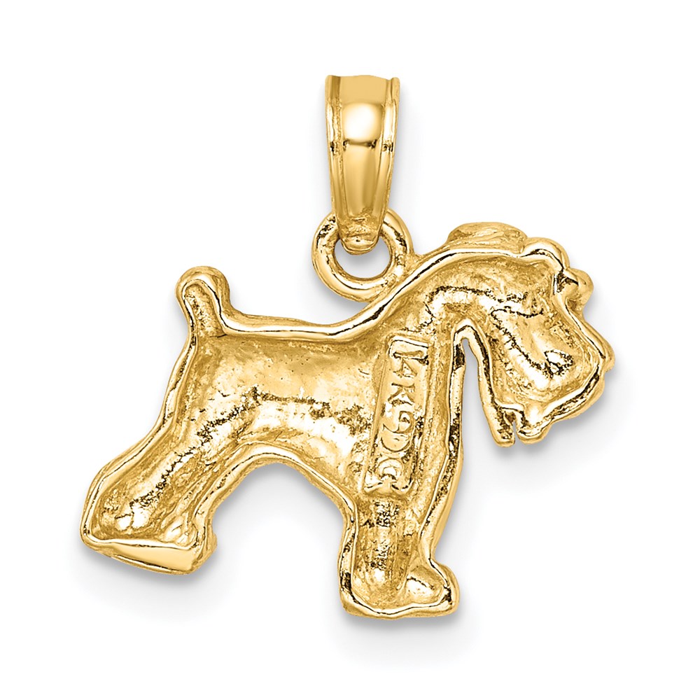 14K Gelbgold Schnauzer-Hund-Anhänger