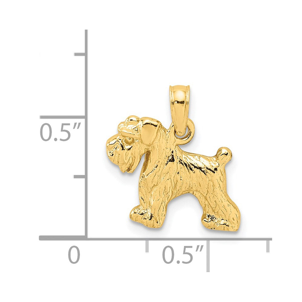 14K Gelbgold Schnauzer-Hund-Anhänger