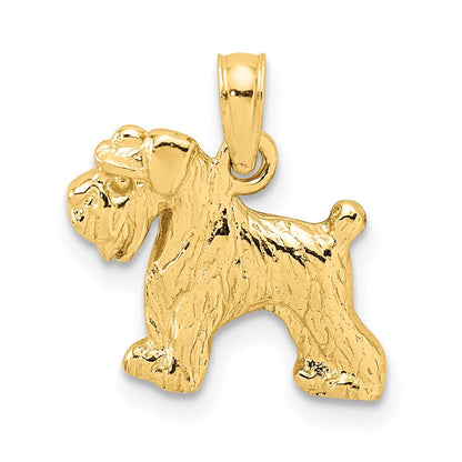 14K Gelbgold Schnauzer-Hund-Anhänger