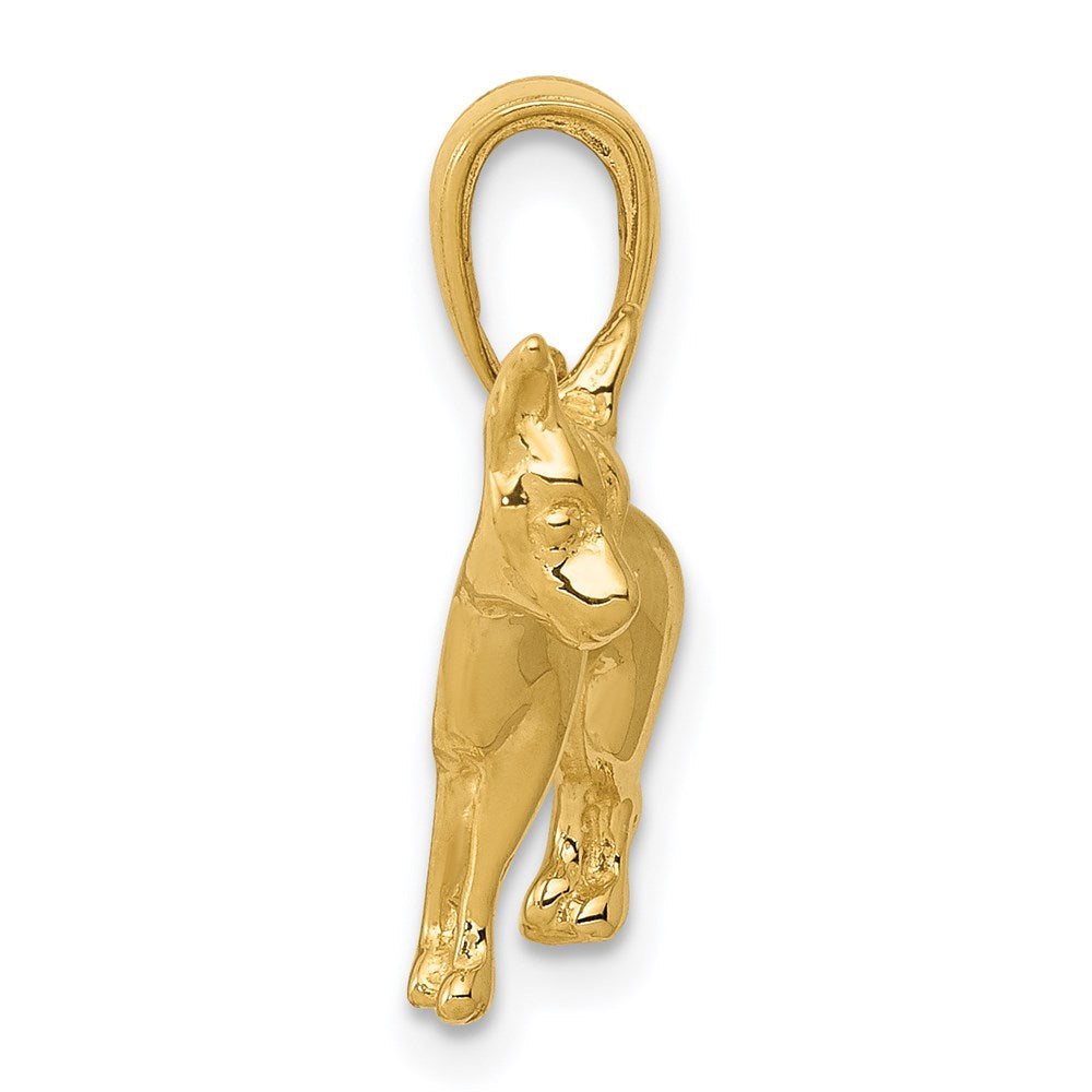 14K Gelbgold Chihuahua-Hund-Anhänger