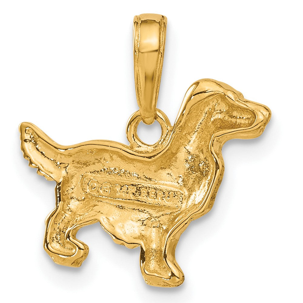 14K Gelbgold Springer-Spaniel-Hund-Anhänger