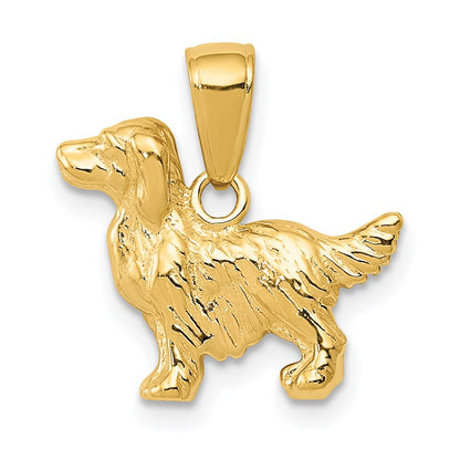 14K Gelbgold Springer-Spaniel-Hund-Anhänger