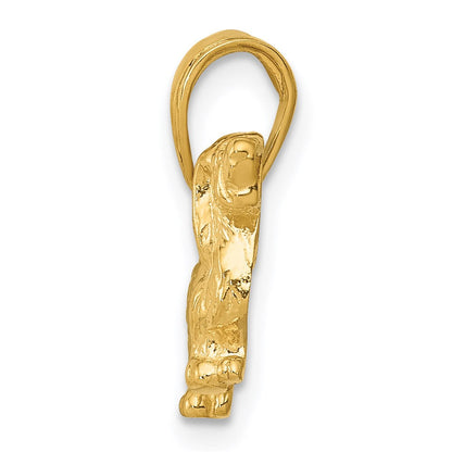 14K Gelbgold Anhänger Langhaardackel-Hund