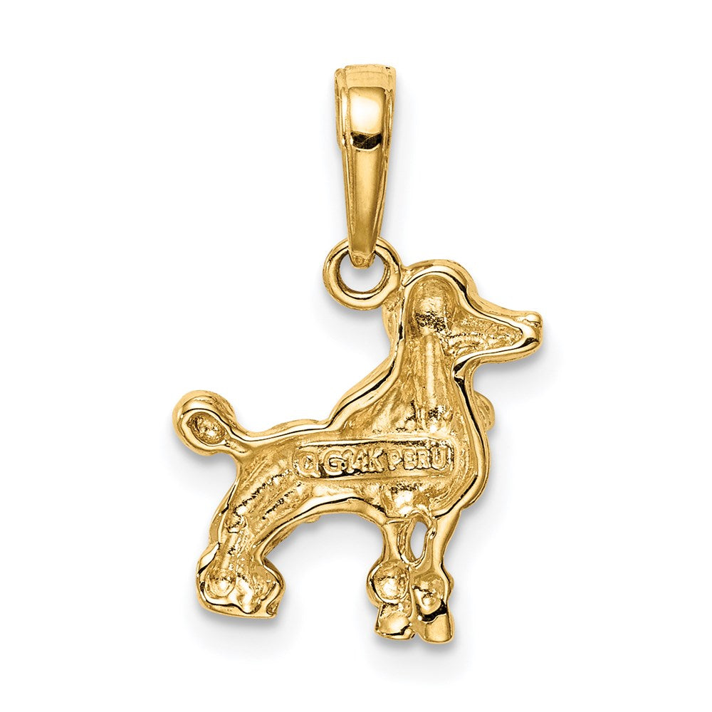 14K Gelbgold Poodle Hund Anhänger