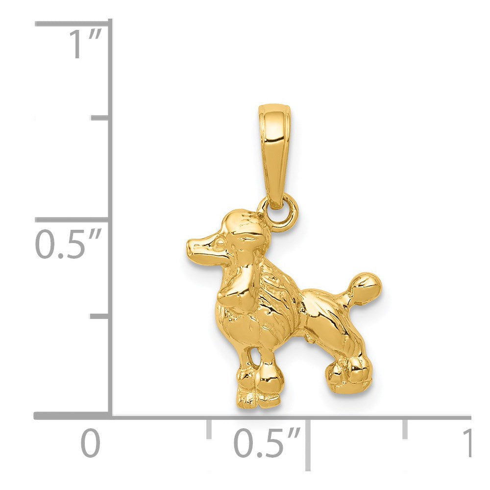 14K Gelbgold Poodle Hund Anhänger